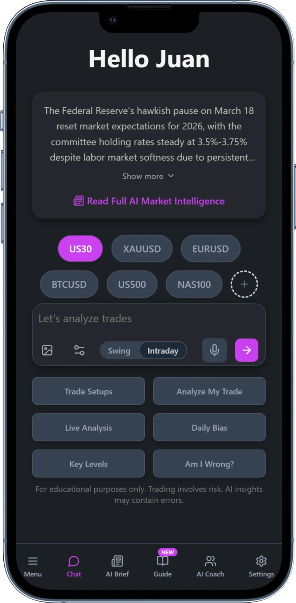 Voice Trading Interface